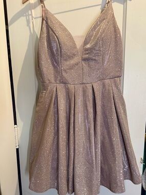 B. Darlin Dusty Pink super sparkle Dress with pockets (Size 13/14)